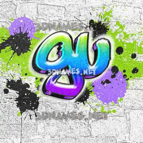 gu in Graffiti Grunge style - 3D name wallpaper