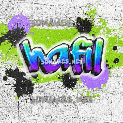 hafil in Graffiti Grunge style - 3D name wallpaper
