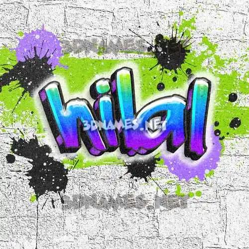 hilal in Graffiti Grunge style - 3D name wallpaper hilal in Graffiti Grunge style - 3D name wallpaper