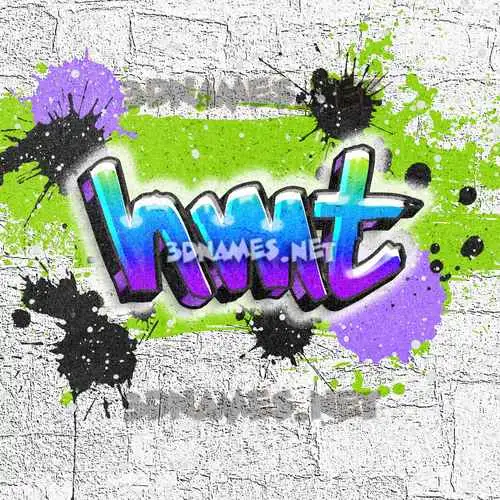 hmt in Graffiti Grunge style - 3D name wallpaper