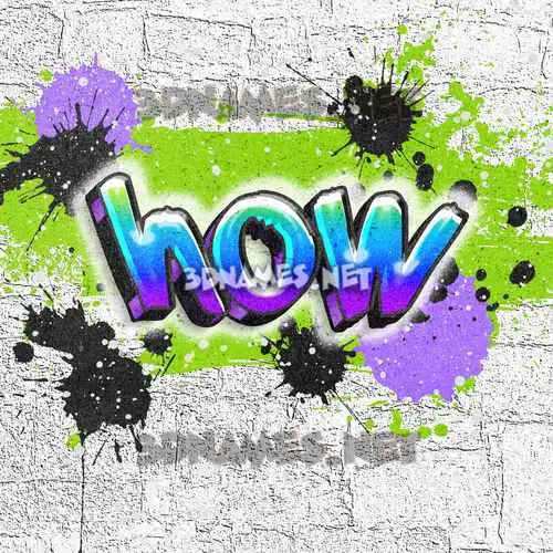 how in Graffiti Grunge style - 3D name wallpaper how in Graffiti Grunge style - 3D name wallpaper