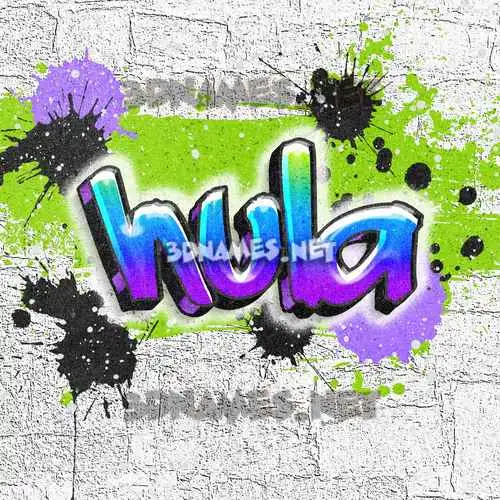hula in Graffiti Grunge style - 3D name wallpaper