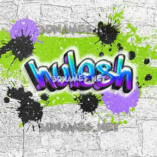 hulesh in Graffiti Grunge style - 3D name wallpaper
