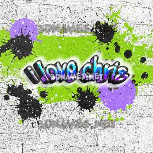i love chris in Graffiti Grunge style - 3D name wallpaper i love chris in Graffiti Grunge style - 3D name wallpaper