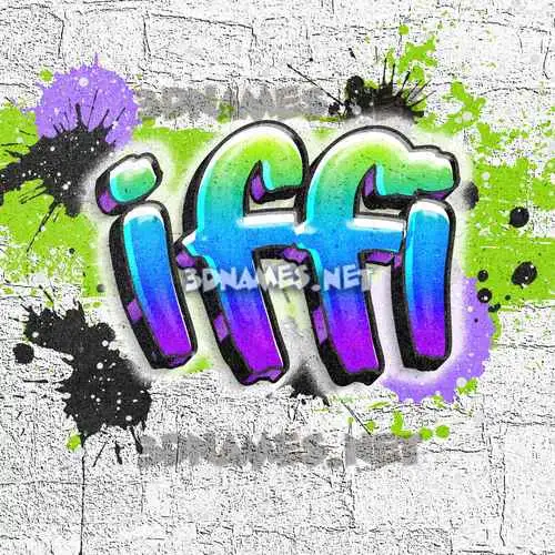 iffi in Graffiti Grunge style - 3D name wallpaper