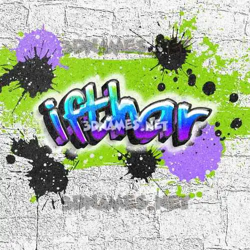 ifthar in Graffiti Grunge style - 3D name wallpaper ifthar in Graffiti Grunge style - 3D name wallpaper