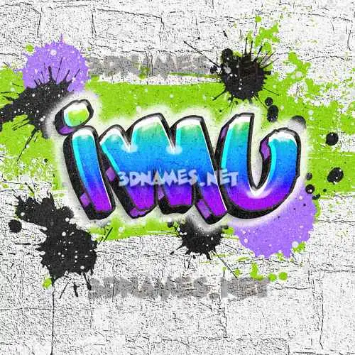imu in Graffiti Grunge style - 3D name wallpaper