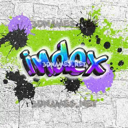 index in Graffiti Grunge style - 3D name wallpaper index in Graffiti Grunge style - 3D name wallpaper