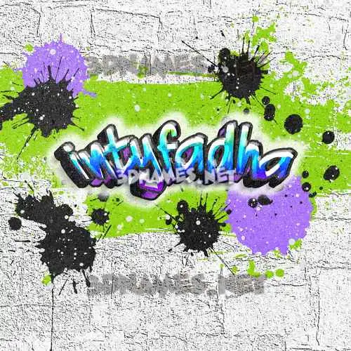 intyfadha in Graffiti Grunge style - 3D name wallpaper
