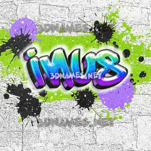 inus in Graffiti Grunge style - 3D name wallpaper