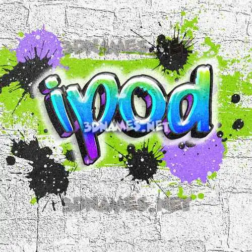 ipod in Graffiti Grunge style - 3D name wallpaper ipod in Graffiti Grunge style - 3D name wallpaper