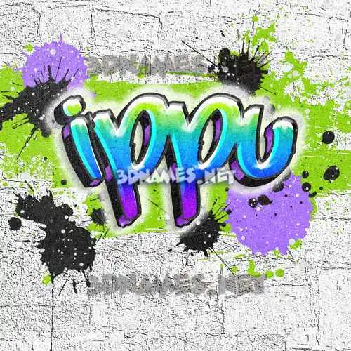 ippu in Graffiti Grunge style - 3D name wallpaper