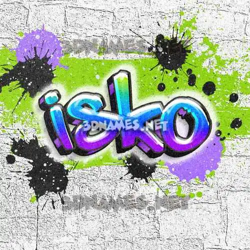 isko in Graffiti Grunge style - 3D name wallpaper