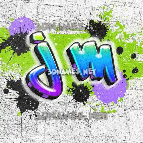 j m in Graffiti Grunge style - 3D name wallpaper