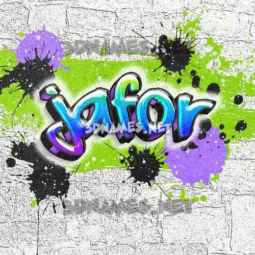 jafor in Graffiti Grunge style - 3D name wallpaper