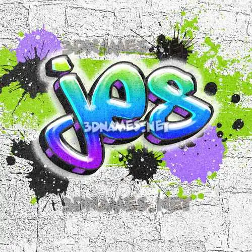 jes in Graffiti Grunge style - 3D name wallpaper