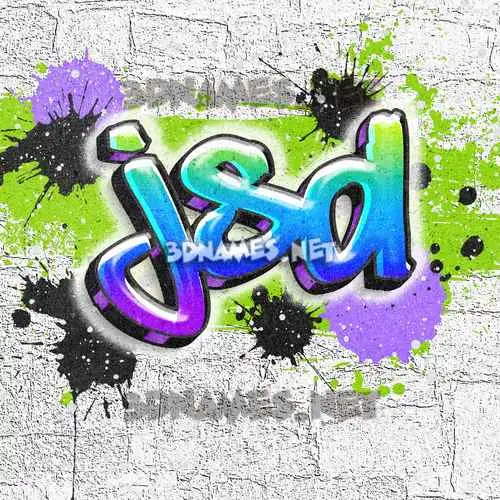 jsd in Graffiti Grunge style - 3D name wallpaper
