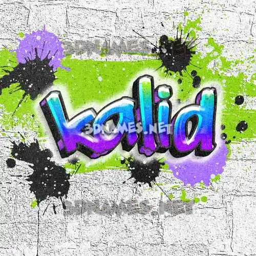 kalid in Graffiti Grunge style - 3D name wallpaper