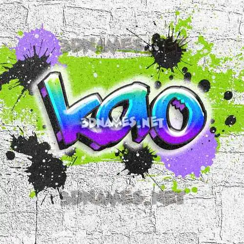 kao in Graffiti Grunge style - 3D name wallpaper kao in Graffiti Grunge style - 3D name wallpaper
