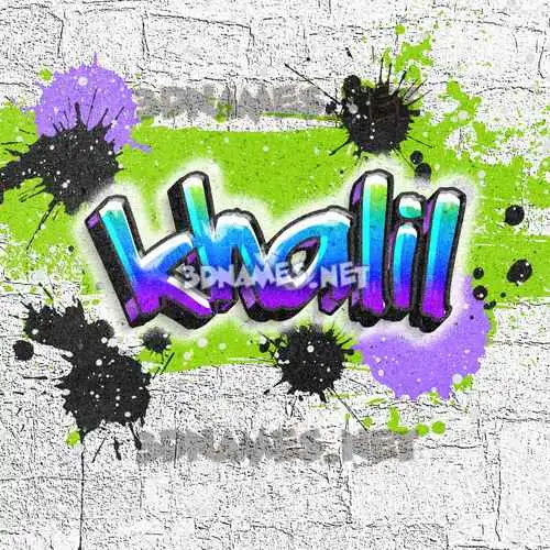 khalil in Graffiti Grunge style - 3D name wallpaper