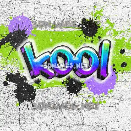 kool in Graffiti Grunge style - 3D name wallpaper
