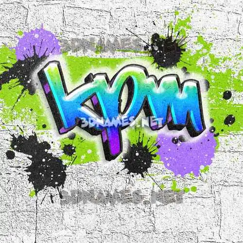 kpm in Graffiti Grunge style - 3D name wallpaper