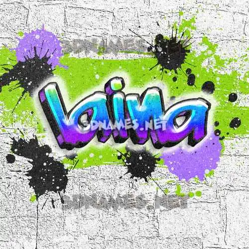 laina in Graffiti Grunge style - 3D name wallpaper
