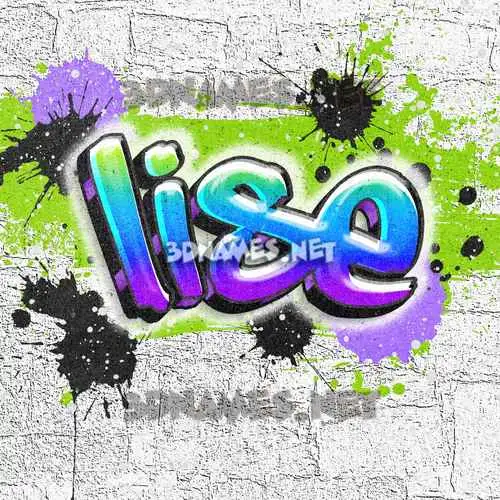 lise in Graffiti Grunge style - 3D name wallpaper
