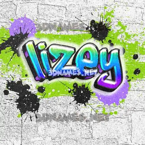 lizey in Graffiti Grunge style - 3D name wallpaper
