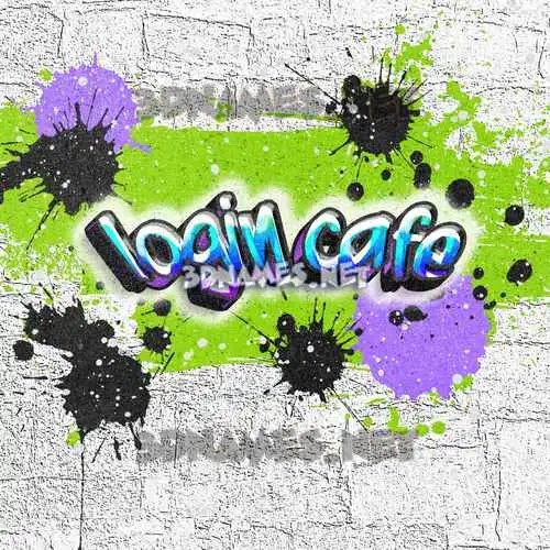 login cafe in Graffiti Grunge style - 3D name wallpaper