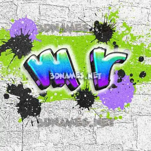 m r in Graffiti Grunge style - 3D name wallpaper