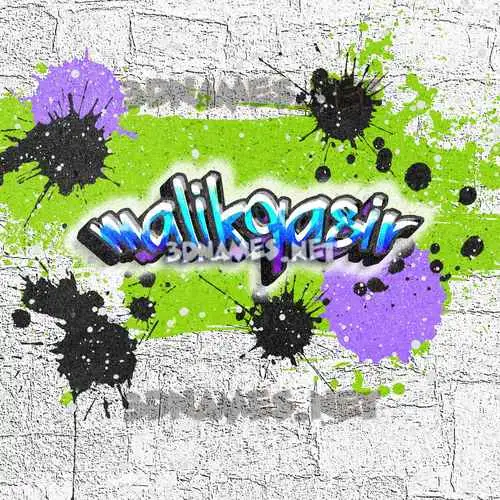 malikqasir in Graffiti Grunge style - 3D name wallpaper
