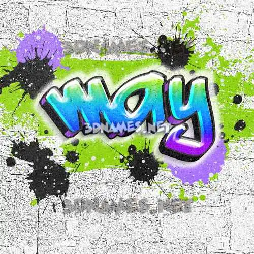 may in Graffiti Grunge style - 3D name wallpaper