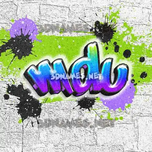 mdu in Graffiti Grunge style - 3D name wallpaper
