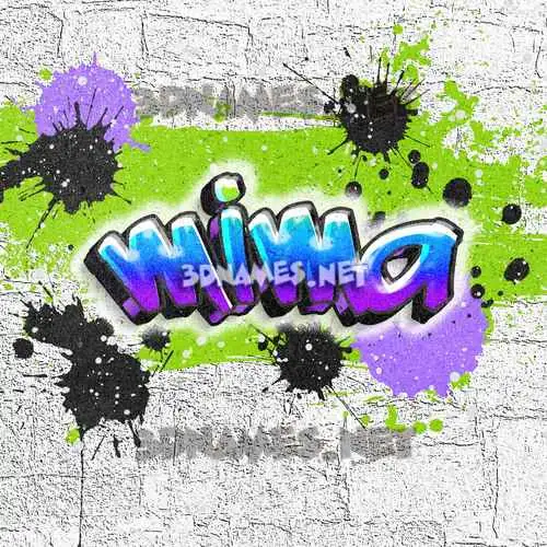 mima in Graffiti Grunge style - 3D name wallpaper