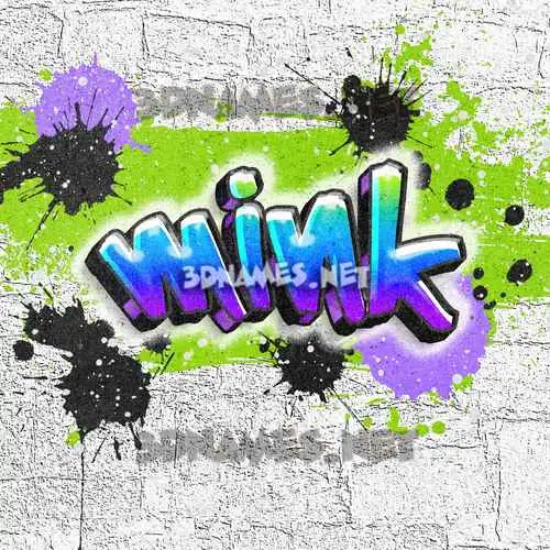 mink in Graffiti Grunge style - 3D name wallpaper