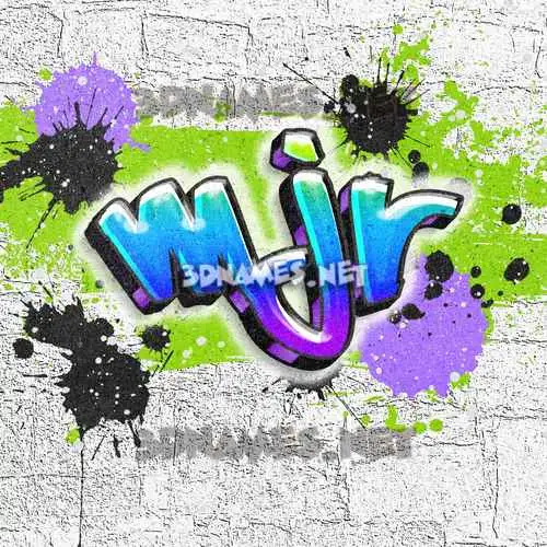 mjr in Graffiti Grunge style - 3D name wallpaper