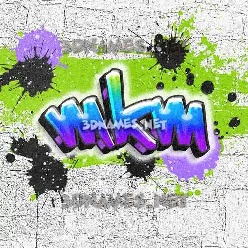 mkm in Graffiti Grunge style - 3D name wallpaper
