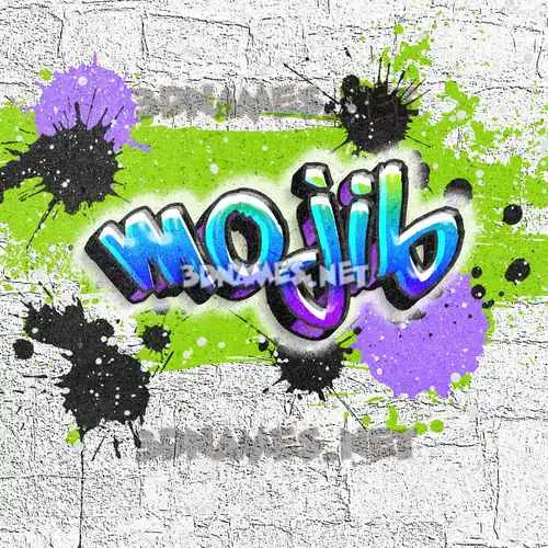 mojib in Graffiti Grunge style - 3D name wallpaper