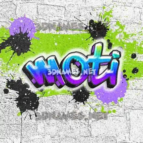 moti in Graffiti Grunge style - 3D name wallpaper