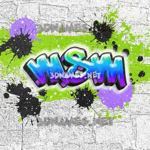 msm in Graffiti Grunge style - 3D name wallpaper msm in Graffiti Grunge style - 3D name wallpaper
