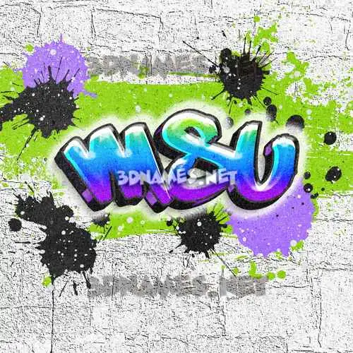 msu in Graffiti Grunge style - 3D name wallpaper
