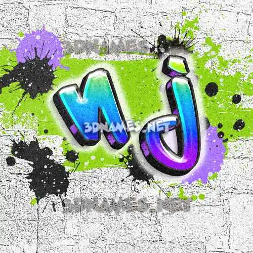 n j in Graffiti Grunge style - 3D name wallpaper n j in Graffiti Grunge style - 3D name wallpaper