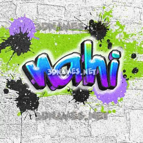 nahi in Graffiti Grunge style - 3D name wallpaper