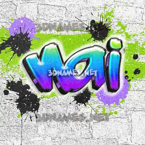 nai in Graffiti Grunge style - 3D name wallpaper