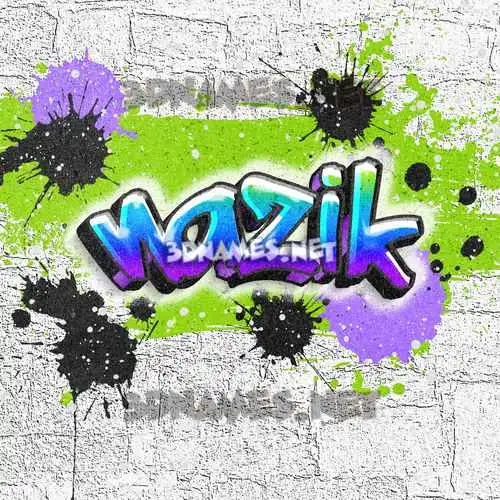 nazik in Graffiti Grunge style - 3D name wallpaper
