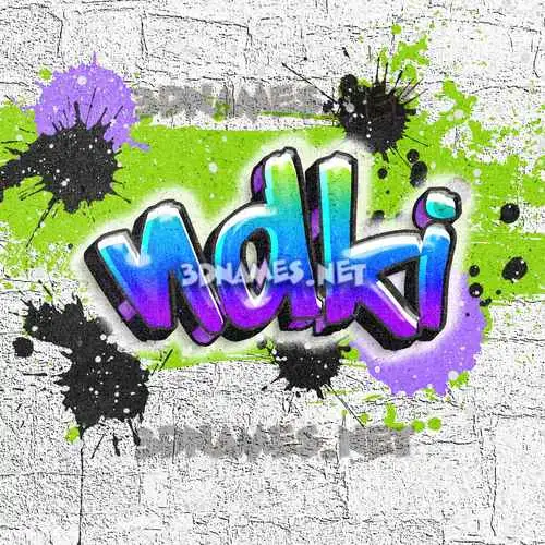 ndki in Graffiti Grunge style - 3D name wallpaper