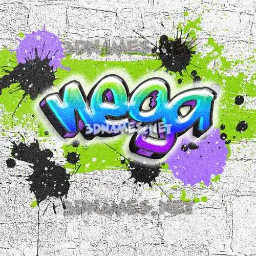 nega in Graffiti Grunge style - 3D name wallpaper