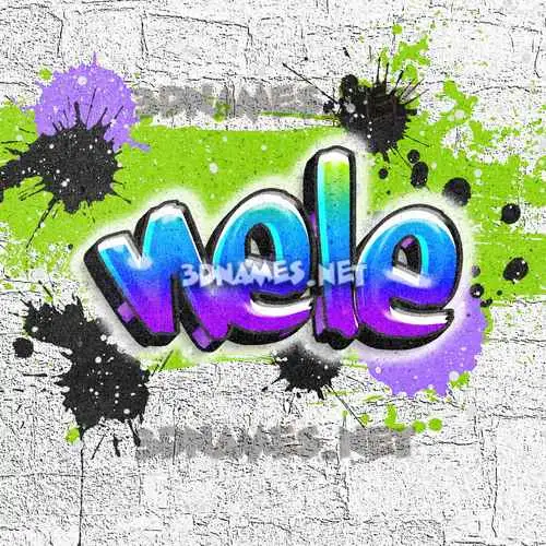 nele in Graffiti Grunge style - 3D name wallpaper