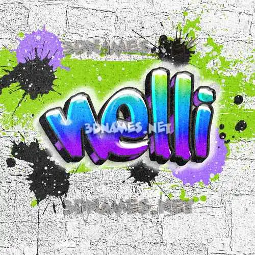 nelli in Graffiti Grunge style - 3D name wallpaper